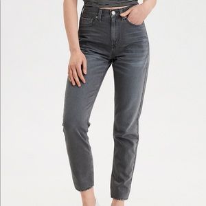 American Eagle High Waisted Black/Gray Mom Jeans